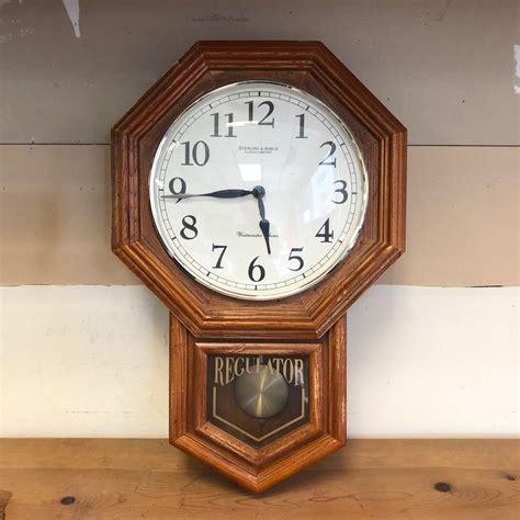 Pint Works Irish Pub Beer Wall Clock 16” Sterling & Noble Decor Bar 5” Deep. $24.99. $25.77 shipping. SPONSORED. Sterling and Noble Battery Operated Quartz Wall Clock Wood Frame Mfg. No.9 12". $1.99.. 