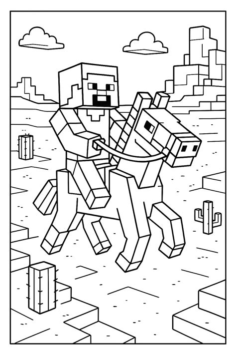 Steve Coloring Page Minecraf