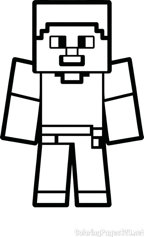 Steve From Minecraft Coloring Pages