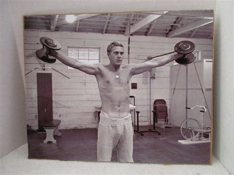 Steve McQueen Lifting Weights at Gym Art Print - Etsy