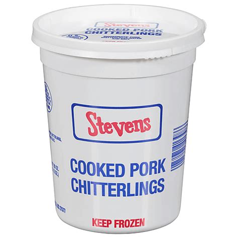 Get Stevens Pork Chitterlings, Cooked delivered to you in as fast as 1 hour via Instacart or choose curbside or in-store pickup. Contactless delivery and your first delivery or pickup order is free! Start shopping online now with Instacart to get your favorite products on-demand.. 