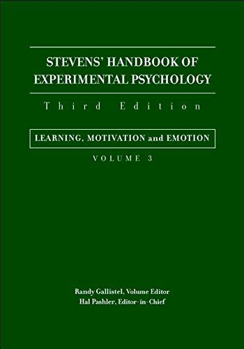 Stevens handbook of experimental psychology learning motivation and emotion volume. - Solutions manual inorganic chemistry 4th edition miessler.