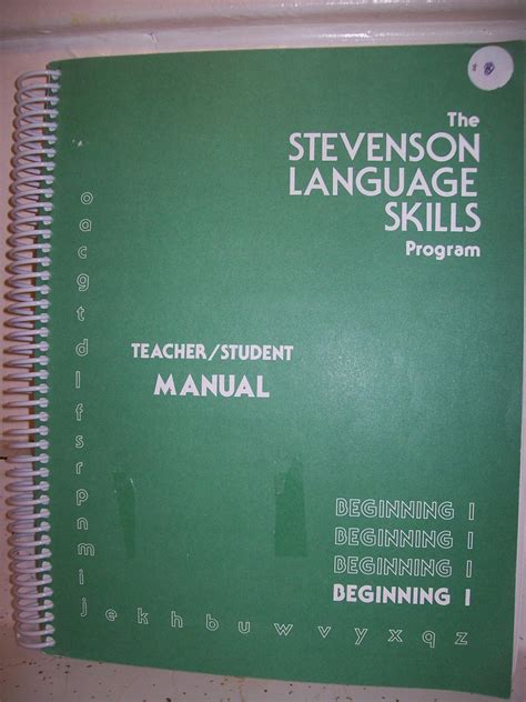 Stevenson language skills program beginning 1 teacher student manual a curriculum of basic language skills. - Adaptive behavior evaluation scales standard scoring manual.