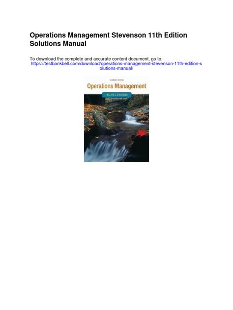 Stevenson operations management 11th edition solutions manual. - Relation de captivité d'angélique de saint-jean arnauld d'andilly.