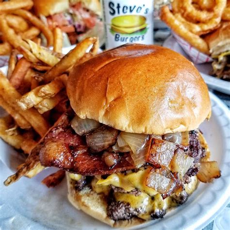 Steves burger. Steve's is the best burger place in Northern New Jersey. They also have great onion rings, shakes and deep fried oreos.Loved to see the Steve Gleason Documentary review & Victor Cruz pic on the wall. 