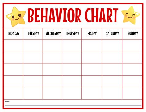 Sticker Behavior Chart Printable