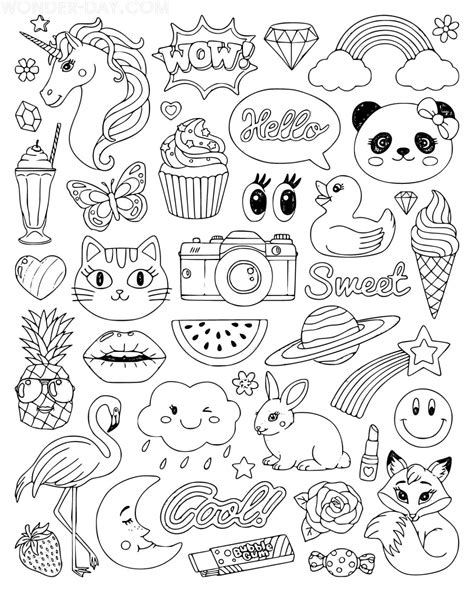 Stickers Coloring Pages