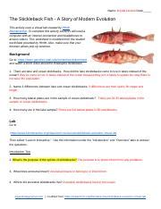 Stickleback evolution lab analysis answers. This virtual stickleback evolution lab exami...
