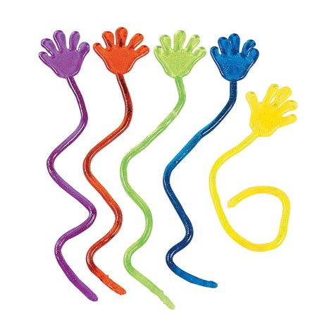 20 Pcs Sticky Hands, Wacky Fun Stretchy Glitter Sticky Hands for Kids