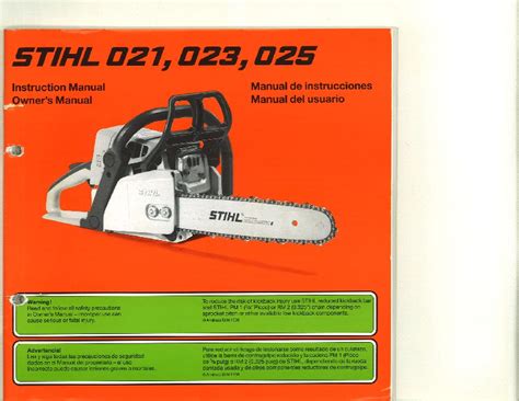 Stihl 021 023 025 chainsaw instruction manual operating instructions. - Citroen berlingo hdi 75 manual l1 625 lx.