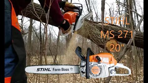 Stihl 271 farm boss. The STIHL MS 271 Farm Boss chainsaw maxes out at a plenty large 20″ guide bar making it a perfect ranch chainsaw tool. 20″ of guide bar is more than enough to cut through most mature trees on a homestead but still is manageable enough for cutting large amounts of wood to size. 