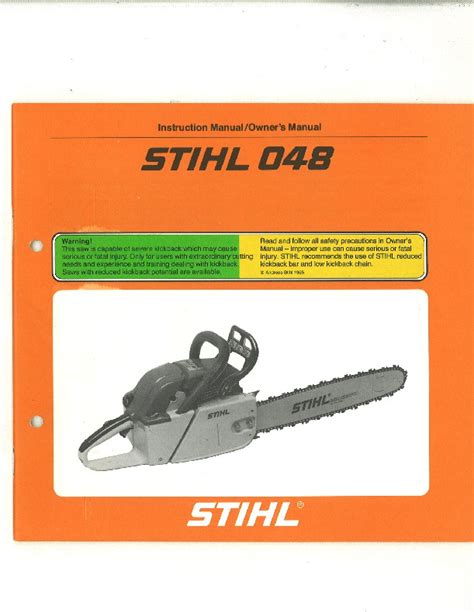 Stihl chain saw 042 048 service manual. - Manual de usuario de afiliacion online.
