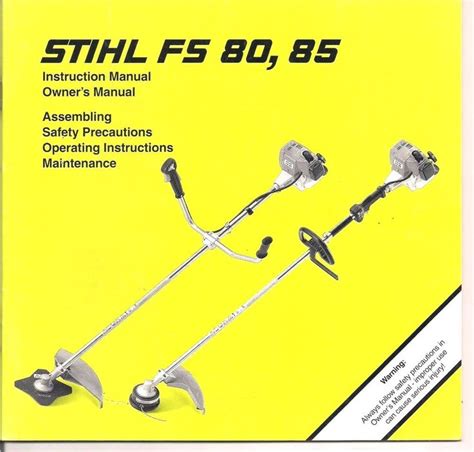 Stihl fs 80 85 instruction manual. - Repair manual for 82 yamaha xj 1100.