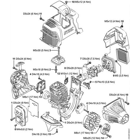 Stihl fs111r parts diagram. brush or the moving parts of the unit. Secure hair so it is above shoulder level. THE POWER TOOL For illustrations and definitions of the power tool parts see the chapter on "Main Parts." WARNING Never modify this power tool in any way. Only attachments supplied by STIHL and expressly approved by STIHL for use with the specific STIHL model are 