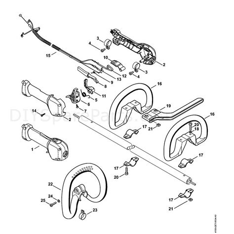 Control handle (09.2003) Crankcase, Cylinder FS 250, 250R. Deflector. Gear head, Drive tube assembly. Rewind starter, Ignition system. Shroud, Fuel tank. Tools, Extras. Select a page from the Stihl FS 250 Brushcutter (FS250R) exploaded view parts diagram to find and buy spares for this machine.. Stihl fs111r parts diagram