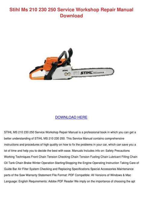 Stihl ms 210 power tool service manual download. - Find california eviction defense manual look.