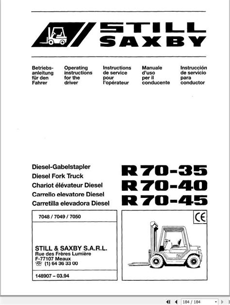 Still diesel gabelstapler r70 35 r70 40 r70 45 illustriert master teile liste manuelle instant. - Toro reelmaster 2300 d 2600 d mower repair service manual.