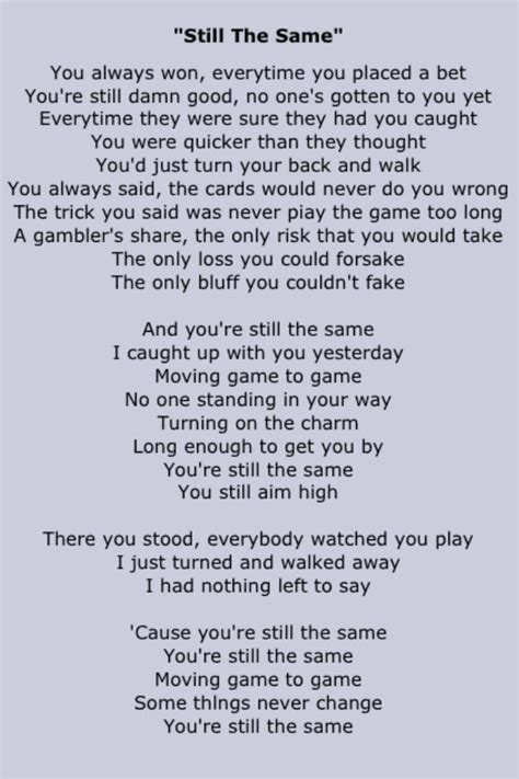Still the same lyrics. Things To Know About Still the same lyrics. 