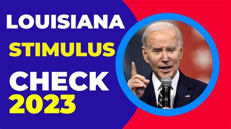 Stimulus check louisiana 2023. The bill would add 200 dollars to each monthly check for anyone currently receiving Social Security benefits or who turns 62 in 2023. If the plan passes, beneficiaries would receive an extra 2,400 ... 