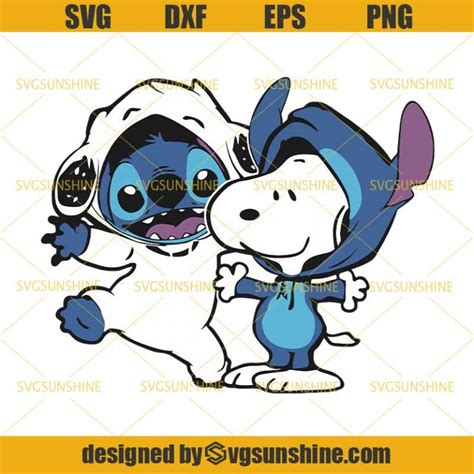 Stitch And Snoopy Friends Svg, Stitch Svg, Snoopy Svg, Disney Svg