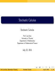 Stochastic calculus online course.  Stanford University A First Course in Stochas...