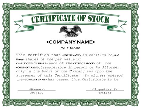 Stock Certificate Template Powerpoint