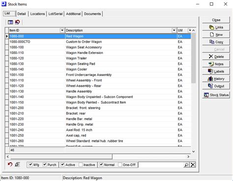 Stock Item List with Part No on Same Line TDLeXperts-World