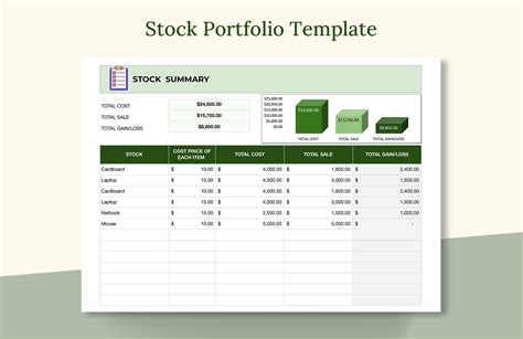 Stock Portfolio Template in Excel, Google Sheets Download