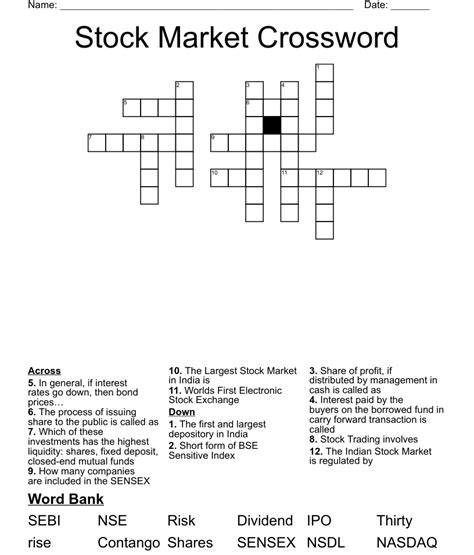 Stock market calculation crossword clue. Find the latest crossword clues from New York Times Crosswords, LA Times Crosswords and many more. ... Stock market calculation 3% 5 EATER: Restaurant patron 3% 8 SITTINGS: Restaurant slots By CrosswordSolver IO. Refine the search results by specifying the number of letters. ... 
