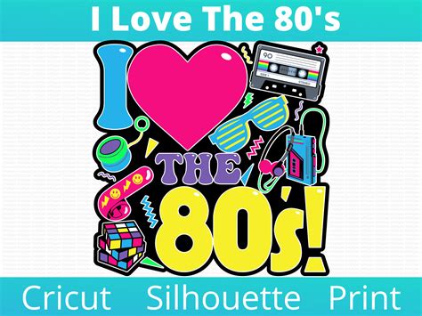 Stockillustraties, clipart, cartoons en iconen met I Love The 80s ...