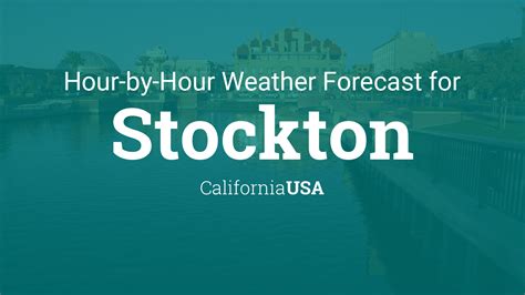 Stockton CA 37.95°N 121.28°W (Elev. 16 ft) Last Update: ... Hourly Weather Forecast. National Digital Forecast Database. High Temperature. Chance of Precipitation..