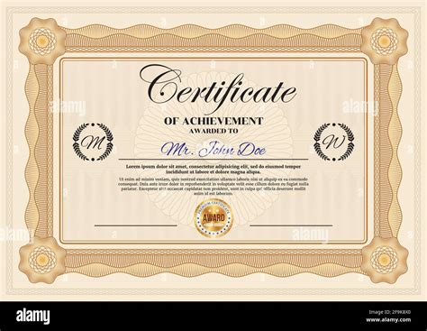 Stockvector Certificate of achievement vector template, vintage …