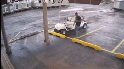 Stolen golf cart pursuit caught on camera