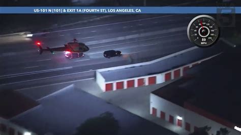 Stolen vehicle suspect escapes pursuit in downtown Los Angeles