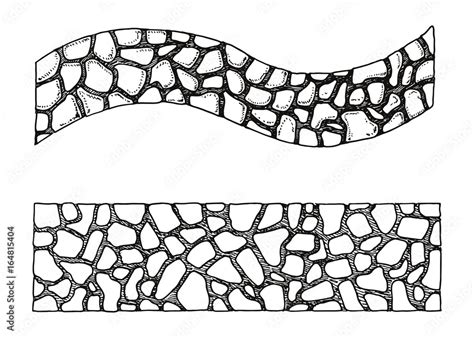 Stone Path. Hand Drawing Vector Stock Vector Illustration of