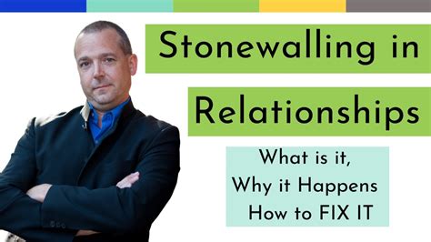 Stonewalling in relationship. Dec 30, 2018 ... Colloquially known as the “Silent Treatment”, stonewalling is when one person in the relationship decides that the conversation is over. 