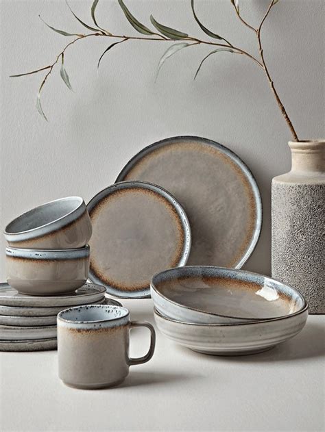 Stoneware Dinnerware Sets Gray - Etsy