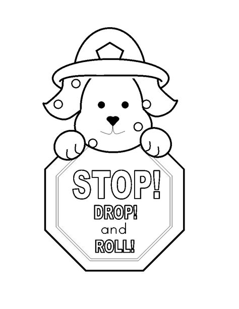 Stop Drop And Roll Coloring Pages Coloring Home