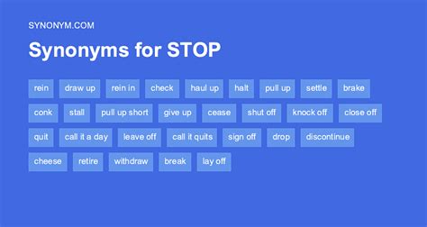 Stop Synonyms