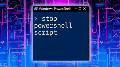 Stop powershell command.  It stops PowerShell script.  Bankruptcy is a proc...