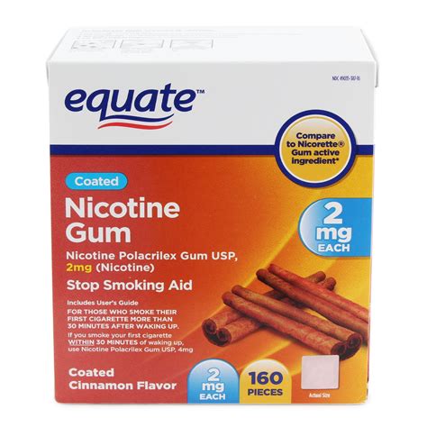  Nicorette 4mg Nicotine Gum stop smoking aids help you control your nicotine intake while enjoying the pleasant relief of chewing to help make quitting easier. This smoking cessation gum is specially formulated to slowly deliver nicotine and features patented dual-coated technology that locks in flavor, providing a bold taste experience as it ... . 