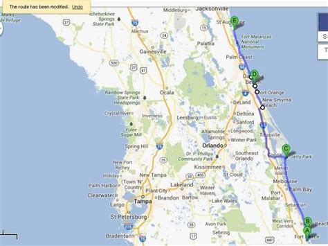 Stopping points from Charlotte, NC to Daytona Beach, FL