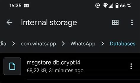 Storage emulated 0 android media com whatsapp whatsapp databases msgstore increment 1 db crypt...