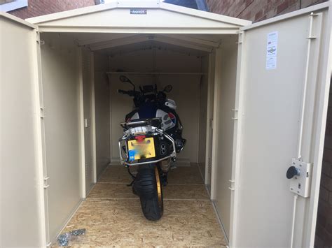 Storage for motorcycle. Add the stabilizer to a full tank of gas and mix thoroughly. Once mixed, run the motorcycle for a short period of time to ensure the stabilized gasoline has made its way to the carburetors or fuel injectors to protect them during storage. Make sure you turn off the petcock from your gas tank. 