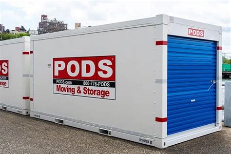 Storage moving containers. This PODS moving container size is great for a few rooms, and the container dimensions are similar to a 10x10-foot storage unit or 15-foot truck. Small PODS Container (8-ft) A popular choice for college students, this PODS storage container has dimensions similar to a 5x10-foot storage unit or 10-foot truck. 