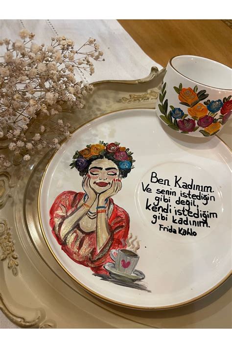 Store El Boyama Kahve Fincanları Frida Kahlo Özel Tasarım Fiyatı. 