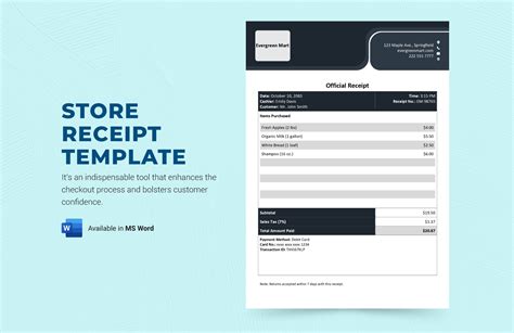 Store Receipt Template 8+ Free Word, PDF Document Downloads