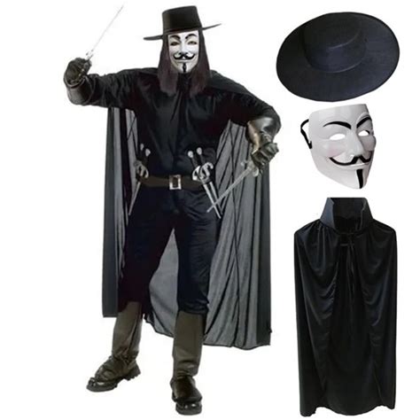Store V For Vendetta Maskesi Şapka Pelerin Seti.