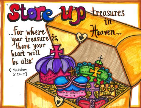 NAS: Do not store up for yourselves KJV: Lay not up for yourselves treasures INT: not store up up for yourselves treasures. Matthew 6:20 V-PMA-2P GRK: θησαυρίζετε δὲ ὑμῖν NAS: But store up for yourselves treasures KJV: But lay up for yourselves treasures INT: store up however for youselves. Luke 12:21 V-PPA-NMS. 