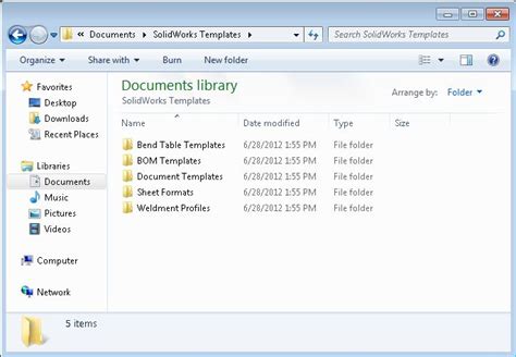 Store your Custom SolidWorks Templates in a Safe Location